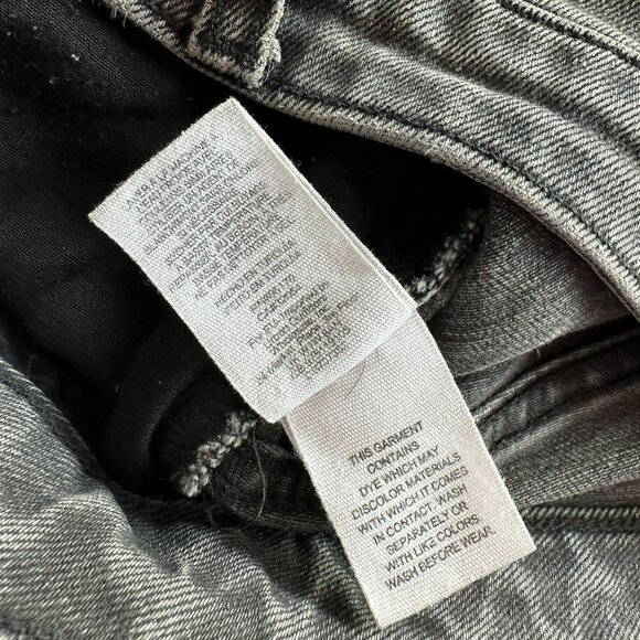 Free People Straight Slim Distressed Gray Raw Hem Ankle Denim Jeans Womens 25 - Picture 9 of 9